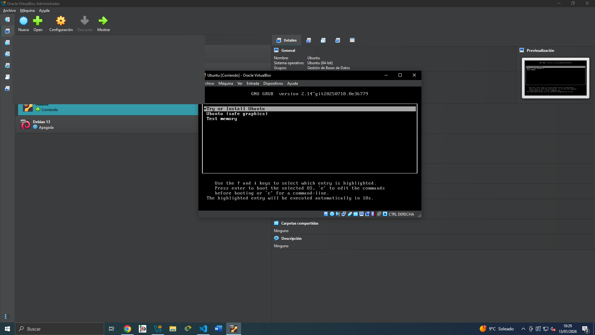 Creación de una nueva máquina virtual en VirtualBox