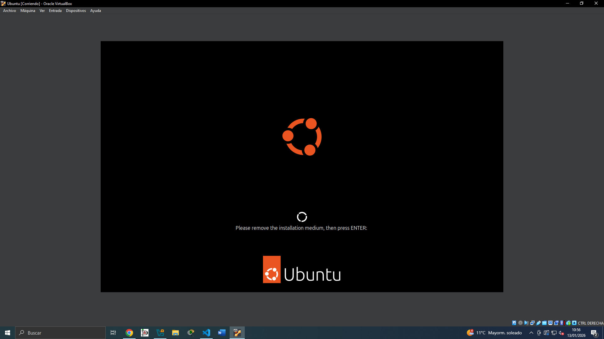 Pantalla de inicio de sesión de Ubuntu